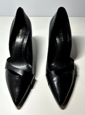 Nine West Women's Black Leather Pointed Toe Pump shoes size 7M