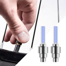 2x LED Flash Tyre Wheel Valve caps light for bicycles Motorbicycle Car Blue
