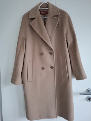 Max Mara Wollmantel Beige Gr. 40