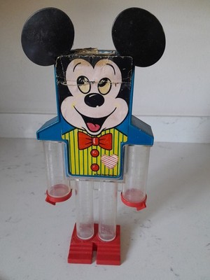 Vintage 1970s Mickey Mouse Robot Sort & Count Coin Bank Plastic Disney
