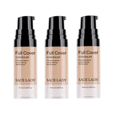 Flawless Cream Eye Face Full Cover Liquid Concealer 3Pack Waterproof Matte 3x6ml