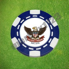USA America 250th Anniversary 1776 Clay Poker Chip Golf Ball Marker Card Guard