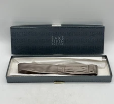 Nina Ricci Made in France Silk Blend Ruched Sash Belt – Size 2 – Taupe