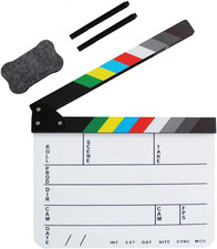 Acrylic Film Directors Clapboard with Eraser and Custom Pens for Filming