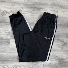 Adidas Youth Girls Jogger Pants Black White Stripes Athletic Size LG 14 16