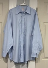 Brooks Brothers Traditional 17.5 Light Blue Non Iron Supima Cotton Dress Shirt
