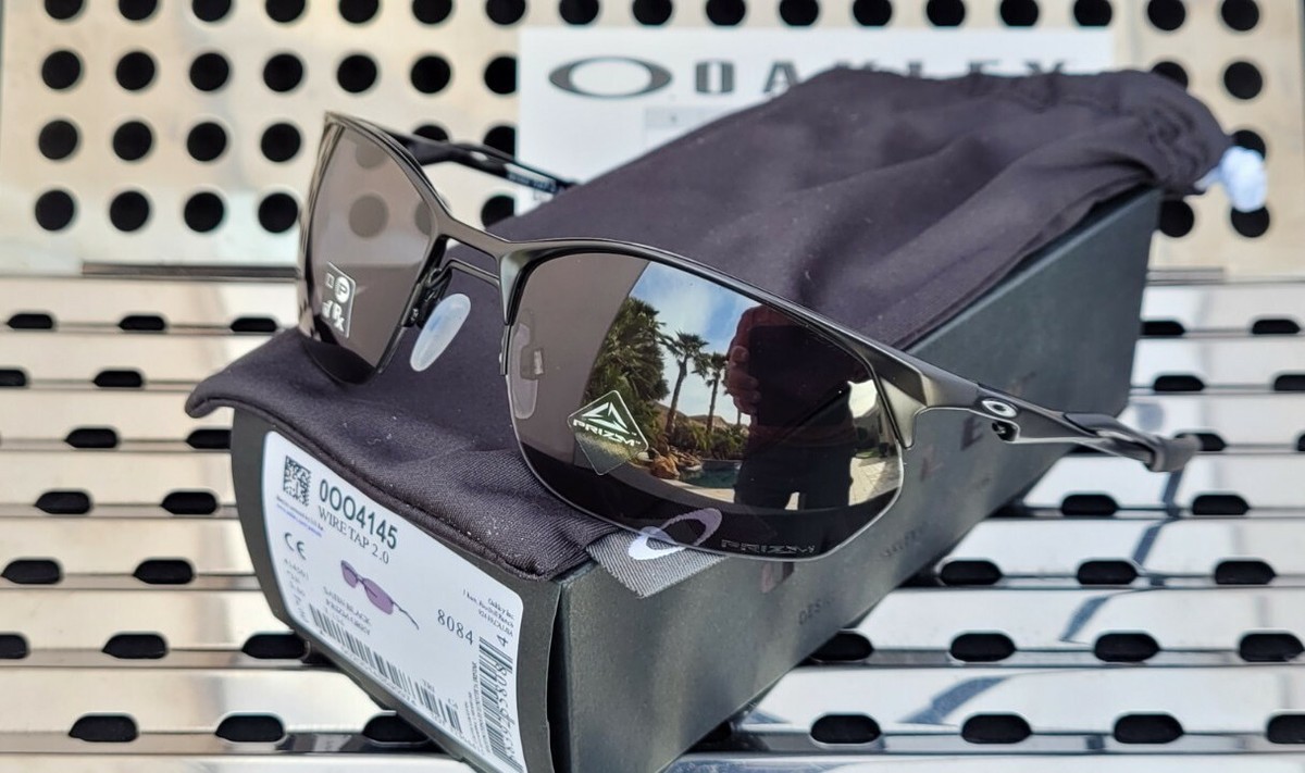 New Oakley WIRETAP 2.0 4145-0160 Sunglasses Satin Black w/ Prizm