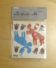 IKEA TASSY STICKER PACK KINDER ELCH WOLF EULE BIBER HASE FUSSABDRÜCKE