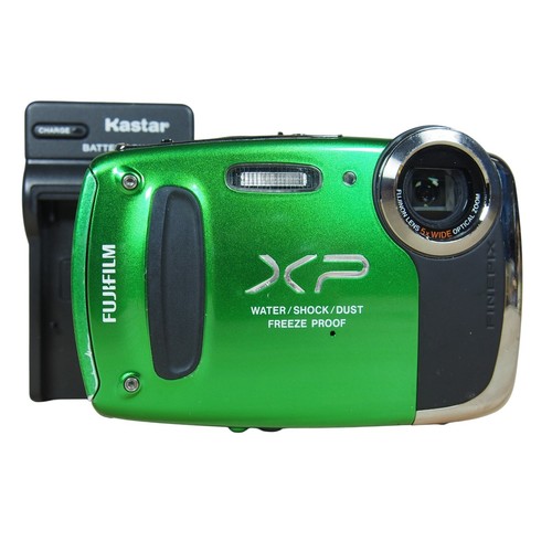 Fujifilm FinePix XP50 14.4MP Digitalkamera Produktbündel grün mit Ladegerät + Akku EUC