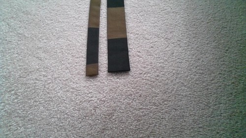 Men's Vintage 1950s-60s Narrow Tie Wool/Silk Blend SQUARE END! Mid Century - Picture 7 of 8