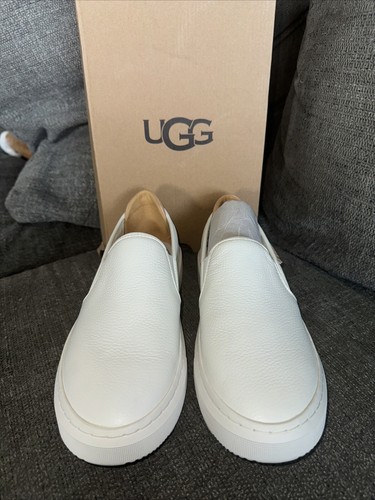 UGG Alameda Sammy White Slip On Flats Sneakers Shoes Size 9 New