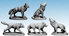 North Star Military Figures WOLVES (4) - FGX003 Frostgrave Beastiary or Fantasy