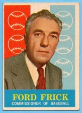 1959 Topps #1 Ford Frick VG-VGEX+ MARKED Commissioner Hall of Fame A7899