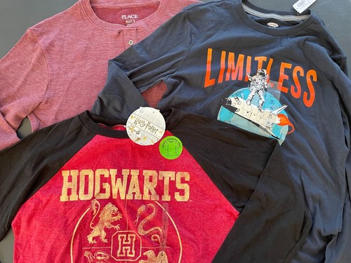 NEU 3 Langarm Top Posten Shirts Größe 14-16 Neu mit Etikett Harry Potter Weltraumrot