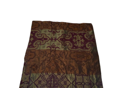 American Century Home Valance Luxury Designer Short Curtain 1 Single Brown Green - Picture 5 of 8