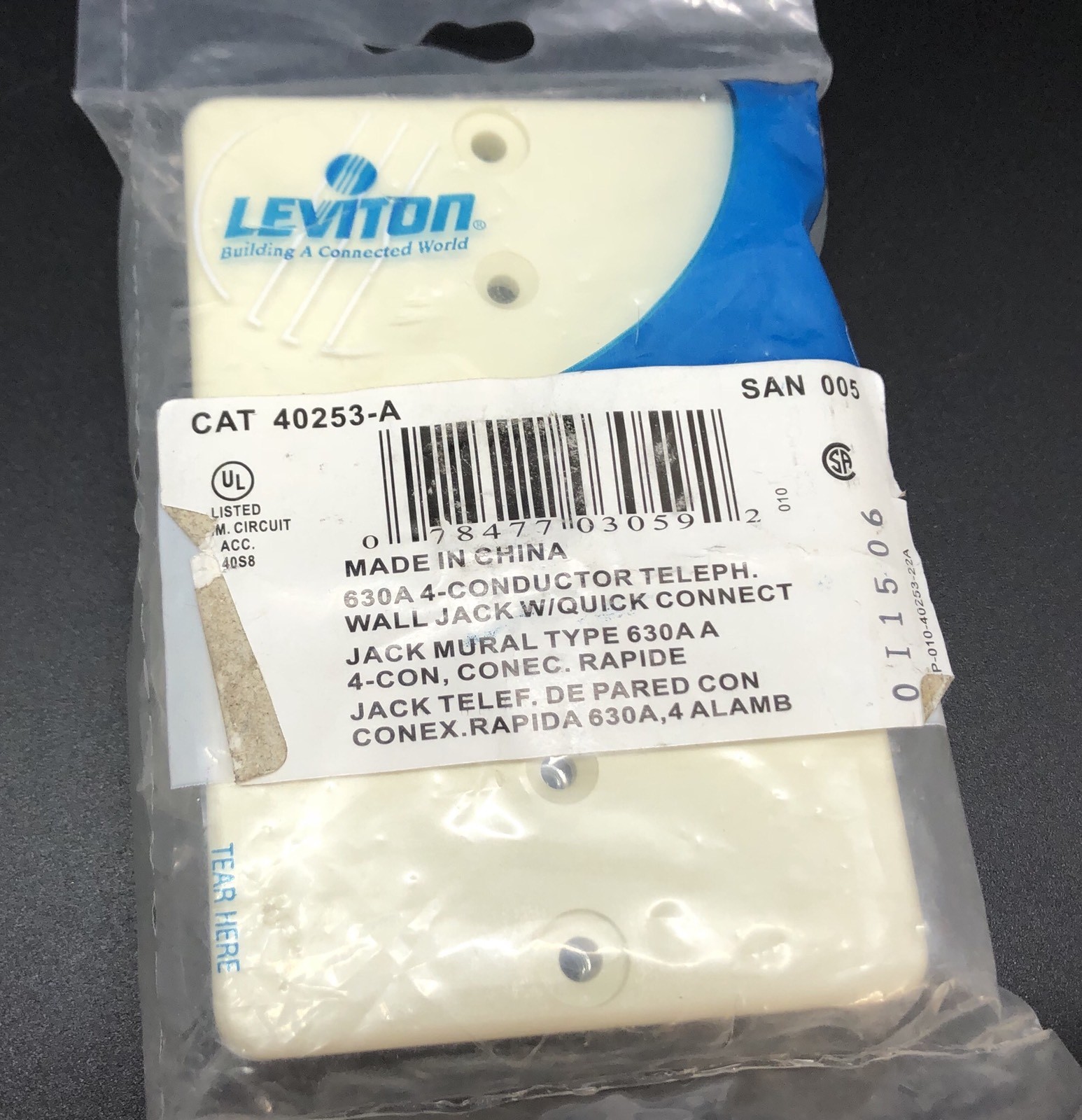 Lot of 3 Leviton 40253 QUICKCONNECT Wall Mount Modular Phone Jack Plates (RF865) eBay