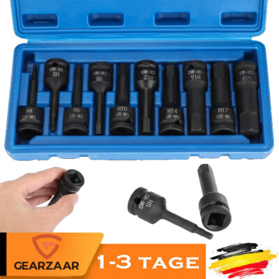 10 PCS INNEN SECHSKANT STECKSCHLÜSSEL SATZ 1/2'' KRAFT NÜSSE für INBUS SCHRAUBEN