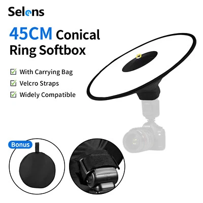 45cm Runde Blitz Softbox Diffusor Reflektor für Hotshoe Blitzgerät Speedlite - Bild 1 von 4