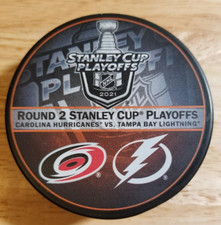 2021 Stanley Cup Playoffs Puck Carolina Hurricanes/Tampa Bay Lightning