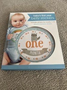Baby's First Year Belly Stickers Blue - New in Box - C.R. Gibson