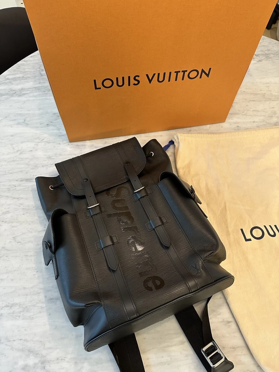 USED ** LOUIS VUITTON x SUPREME 100% AUTHENTIC LV CHRISTOPHER BACKPACK  -BLACK