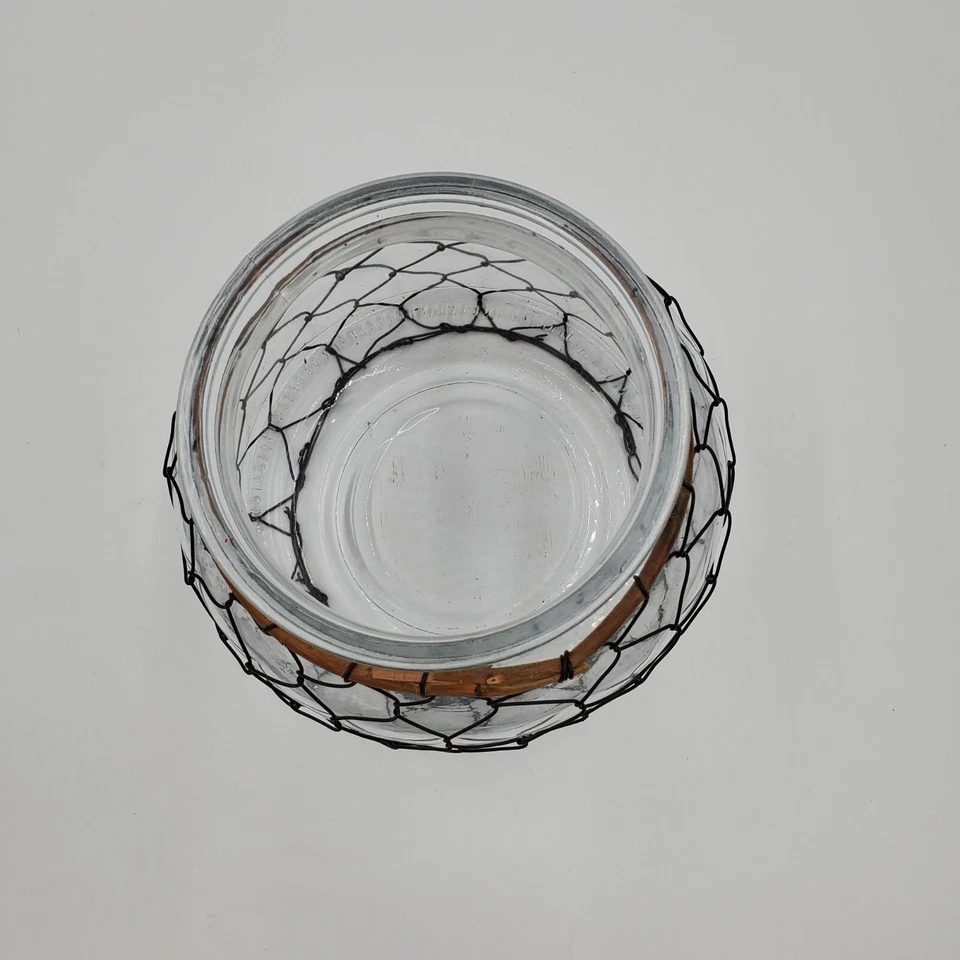 Candelabro de vidrio con alambre decoración rústica rural granja Foto 3 de 4