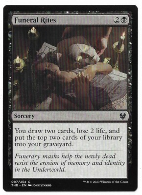mtg theros card list price Funeral Rites Beyond Death (THB) Common Magic #097/254 Unplayed Each nonland card in your graveyard has escape MtG Theros Beyond Death Kroxa,