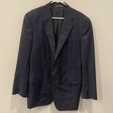 Canali 1934 Sport Coat Jacket 56R US 46R Italy Gray Blue 2 Button Blazer Wool