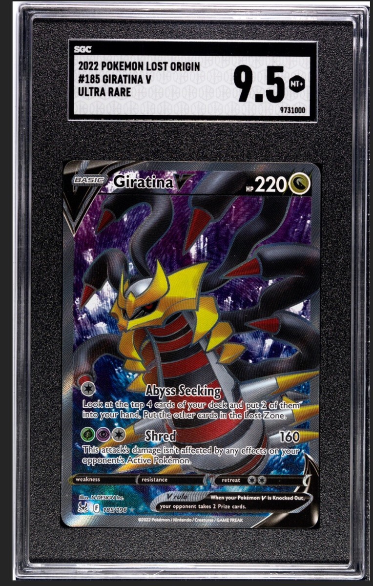 Pokemon Lost Origin GIRATINA V Full Art Ultra Rare 185 SGC 9.5 MT