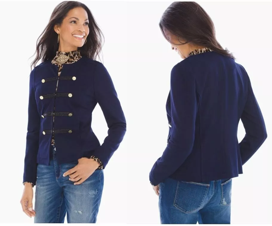Blue military hotsell jacket womens