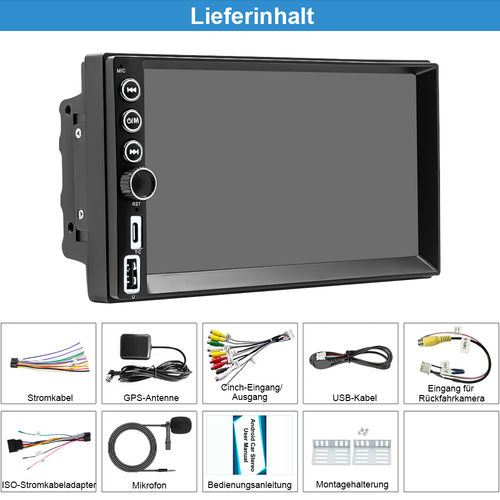 4+64GB 7" Android 13.0 Touchscreen Apple Carplay GPS Navi Autoradio SWC RDS Wifi - Foto 14 di 14