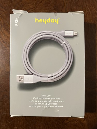 6' Micro-USB to USB-A Round Cable - heyday Cool Gray/Silver - Picture 3 of 4