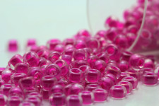 Miyuki Round Rocailles 8/0 Inside Dyed Fushia Crystal Seed Beads RR-209