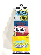 Spongebob Squarepants Socks Mens 6-Pair Casual Crew fits Shoe Size 8-12 Fun Gift