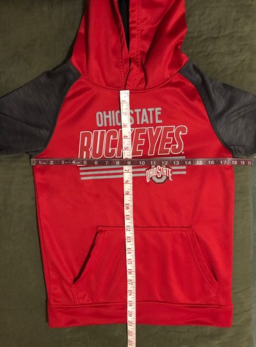 Ohio State Varsity Authentic Apparel Red & Gray Hoodie -Youth Size M - Picture 3 of 7