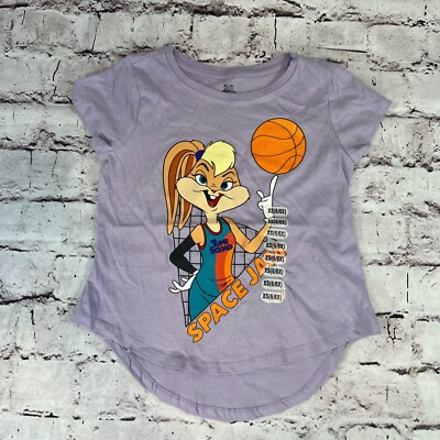 Space Jam Girls Lavender Graphic Tune Squad Lola Bunny Short Sleeve T Shirt  XS