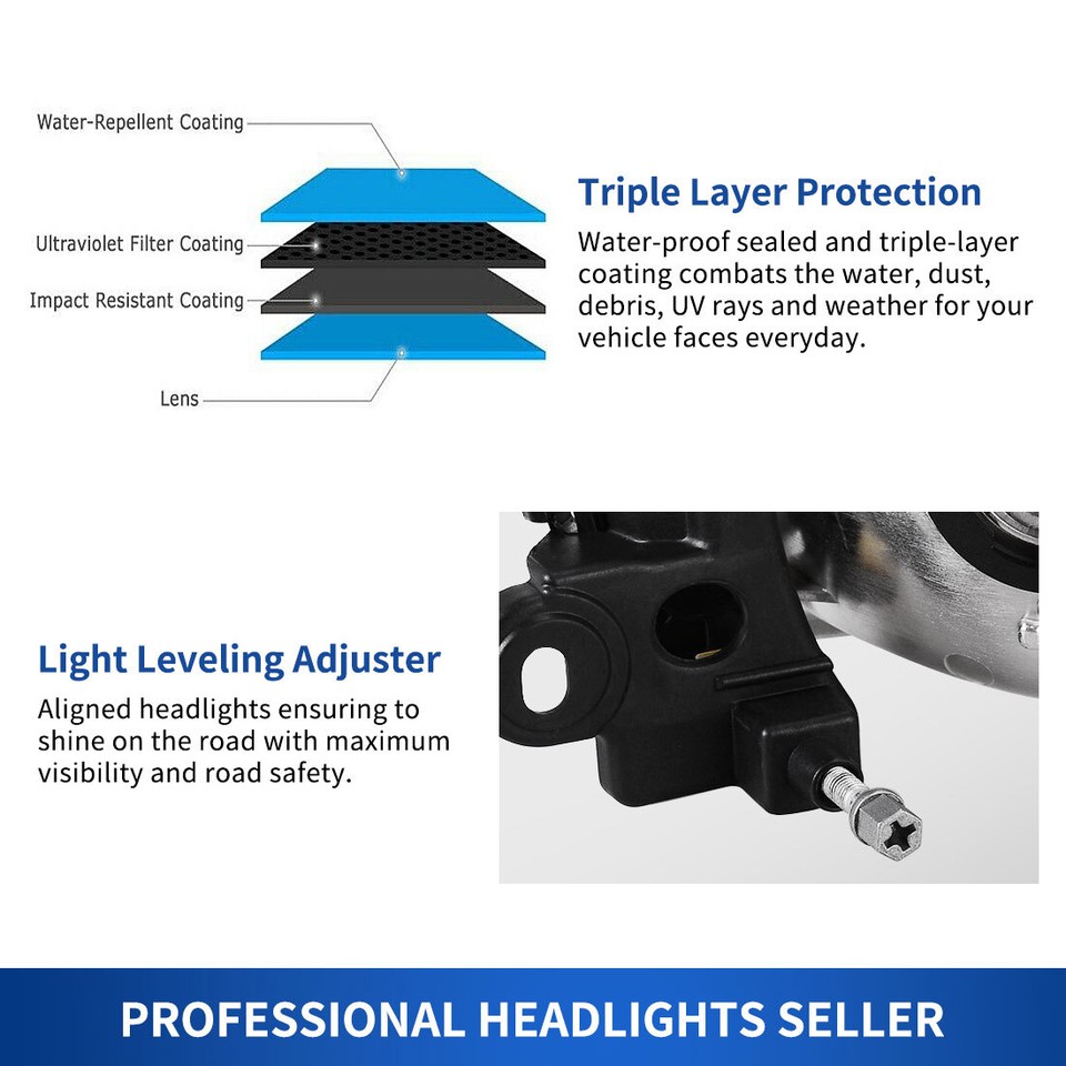 KarSpareHub Headlights Assembly For 2000-2001 Toyota Camry CE LE - Foto 5