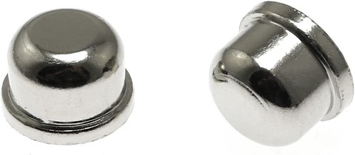 Pair (2) Knob Lamp Shade Finials, 1/2" H Nickel Plated Cast Metal-1/4"-27 Thread - Picture 3 of 7