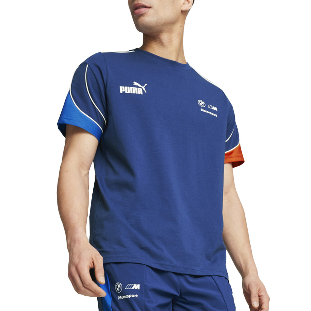 Футболка Puma Bmw Motorsport Mt7+ Мужские синие спортивные повседневные топы 62745504