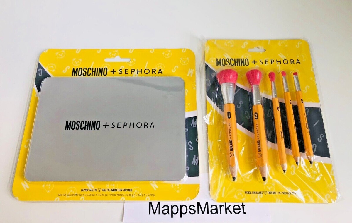 MOSCHINO x SEPHORA 5Pc Pencil Brush Set & Laptop Palette ~ BRAND