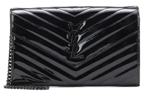 $1890 New Saint Laurent YSL Medium WOC Chain Wallet Patent Leather Purse Bag Box - 第 1/11 張圖片
