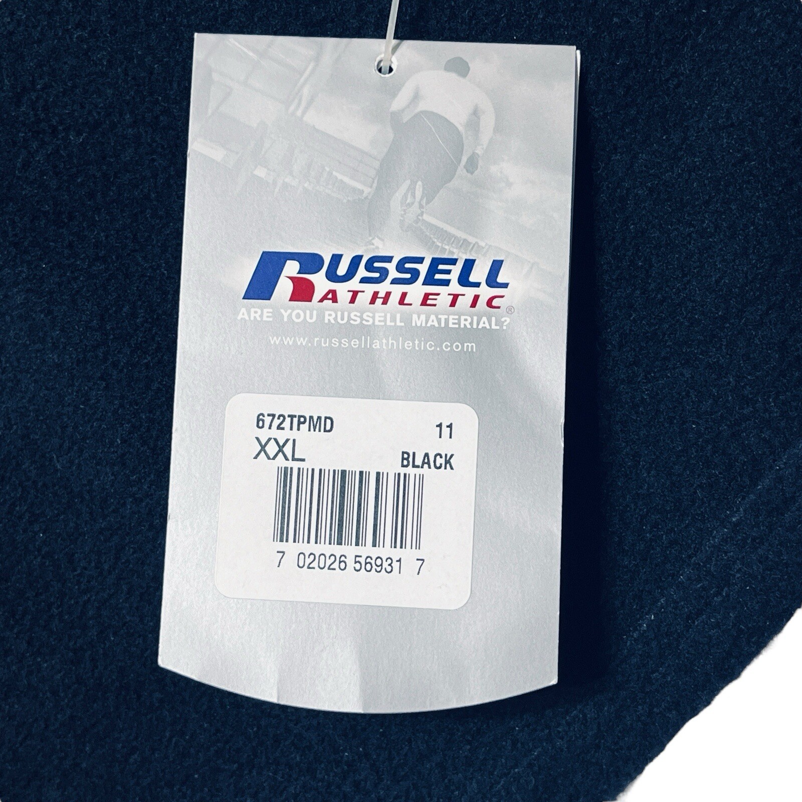 Russell Athletic Therma-Power 1/4 Zip Cadet Collar Sweatshirt Black Fleece