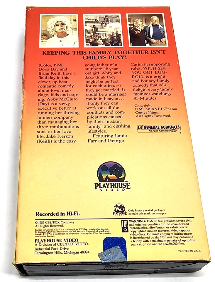 With Six You Get Eggroll VHS 1985 Playhouse Video George Carlin - Image 4 of 4