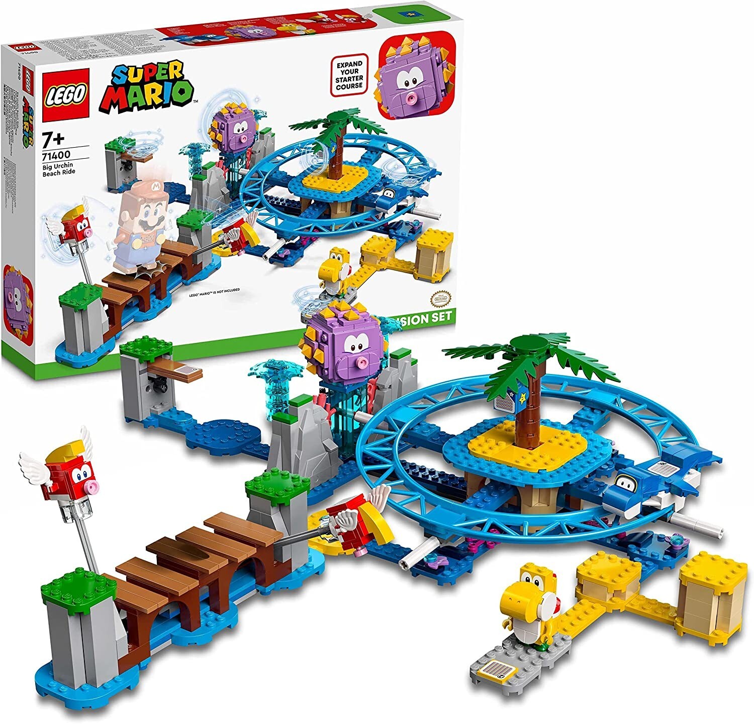 LEGO Super Mario 71400 Set d'Extension Plage du Maxi-Oursin avec trampolines et figurines pour enfant