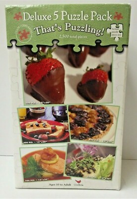 Deluxe Five 5 Puzzle Pack by Cardinal Includes Five 500 Piece, 2500 piece total