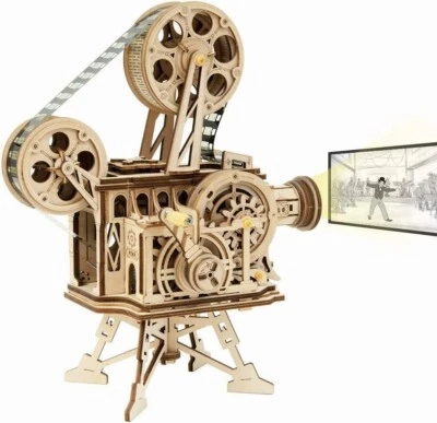 ROKR Robotime Handkurbelprojektor Film Vitascope 3D Holzpuzzle Modellbau Spielzeug