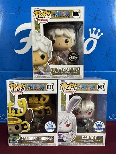 Funko Pop One Piece Lot-GITD Luffy Gear Five, Carrot, Armored Chopper Funko Shop