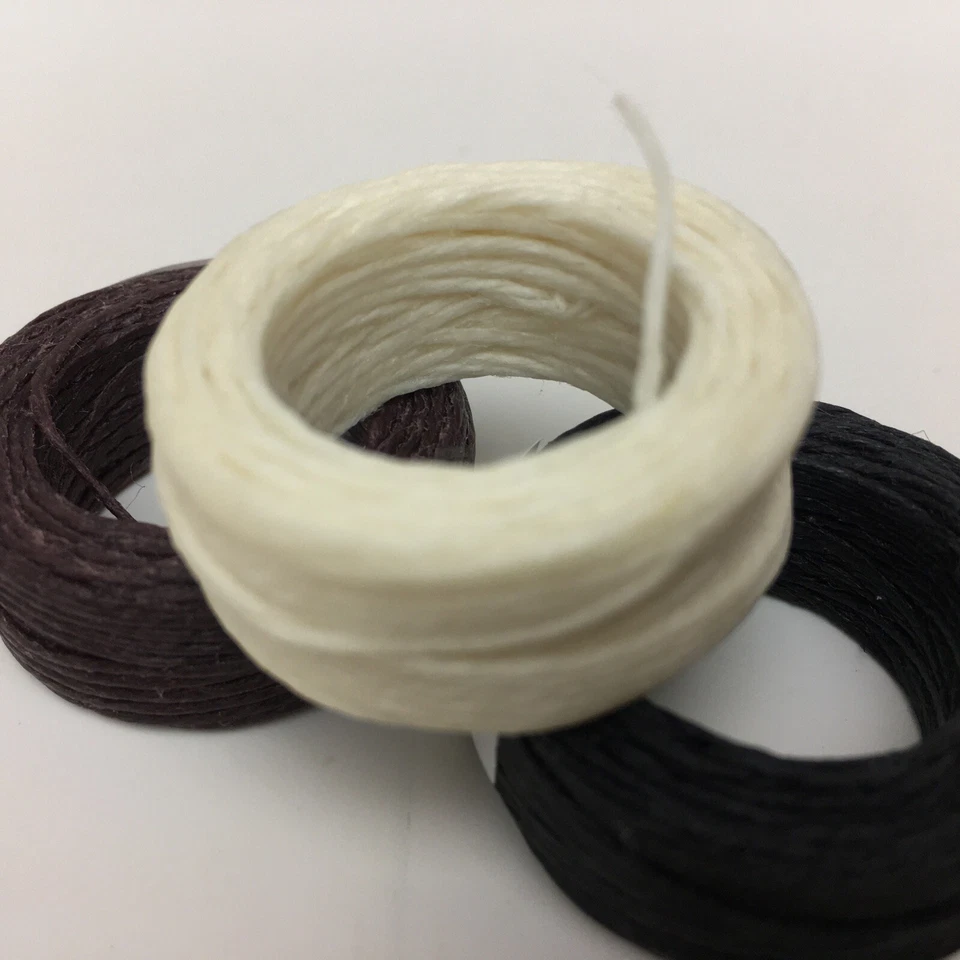 Waxed Irish Linen Necklace/Knotting Cord 4-ply/1mm, 3 Spool Bundle, 10yd Each - Image 3 of 4