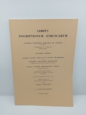 Corpus Inscriptionum Etruscarum - Volume II - Tabules et indices - Cristofani