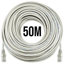 50m LONG Ethernet Cable Cat5e Internet Patch Lead Grey Network LAN Wire SNAGLESS